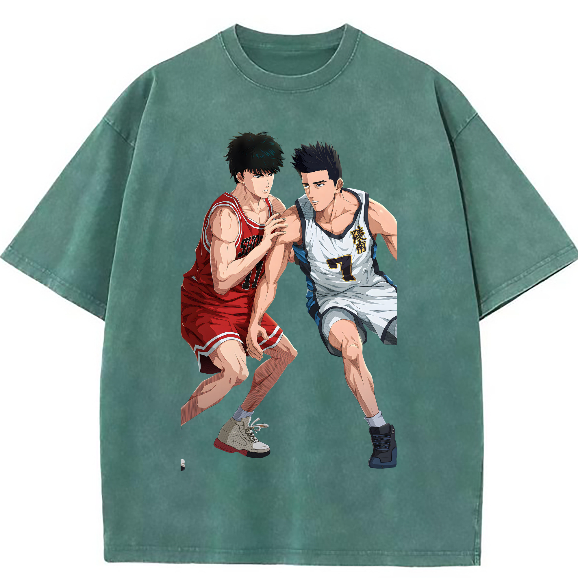 （画像用） SLAM DUNK／スラムダンク 綿100% ヴィンテージ風 半袖Tシャツ（フロントプリント）